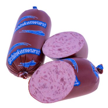 frische Schinkenwurst abgebunden