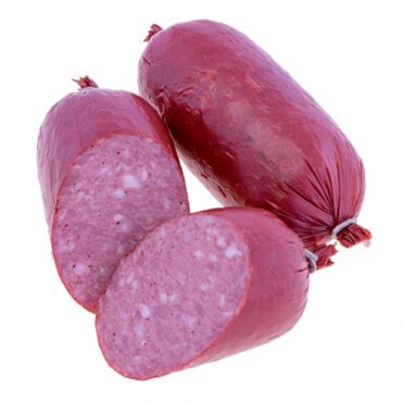 gerauchte Schinkenwurst abgebunden